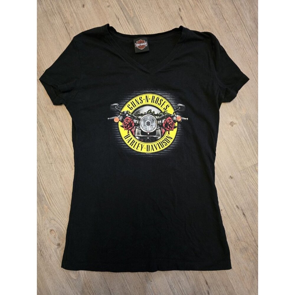 Harley Davidson Guns N Roses Collaboration Black Biker T Shirt Small Rock-n-roll
